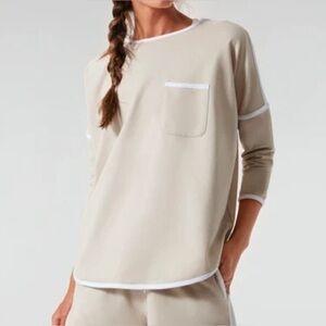 Tuckernuck SPORT Sand and White Terry Farah Pullover